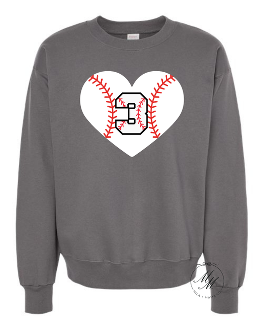 Baseball Heart Crewneck