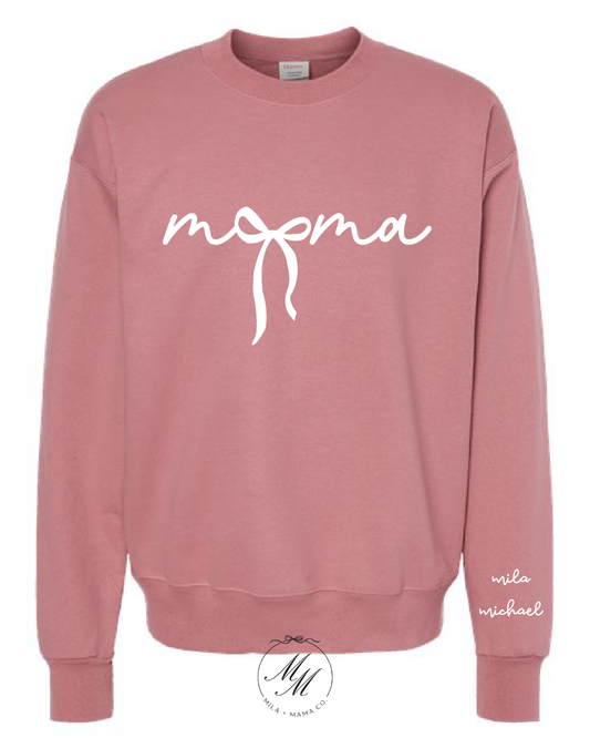 Personalized Mama Bow Crewneck