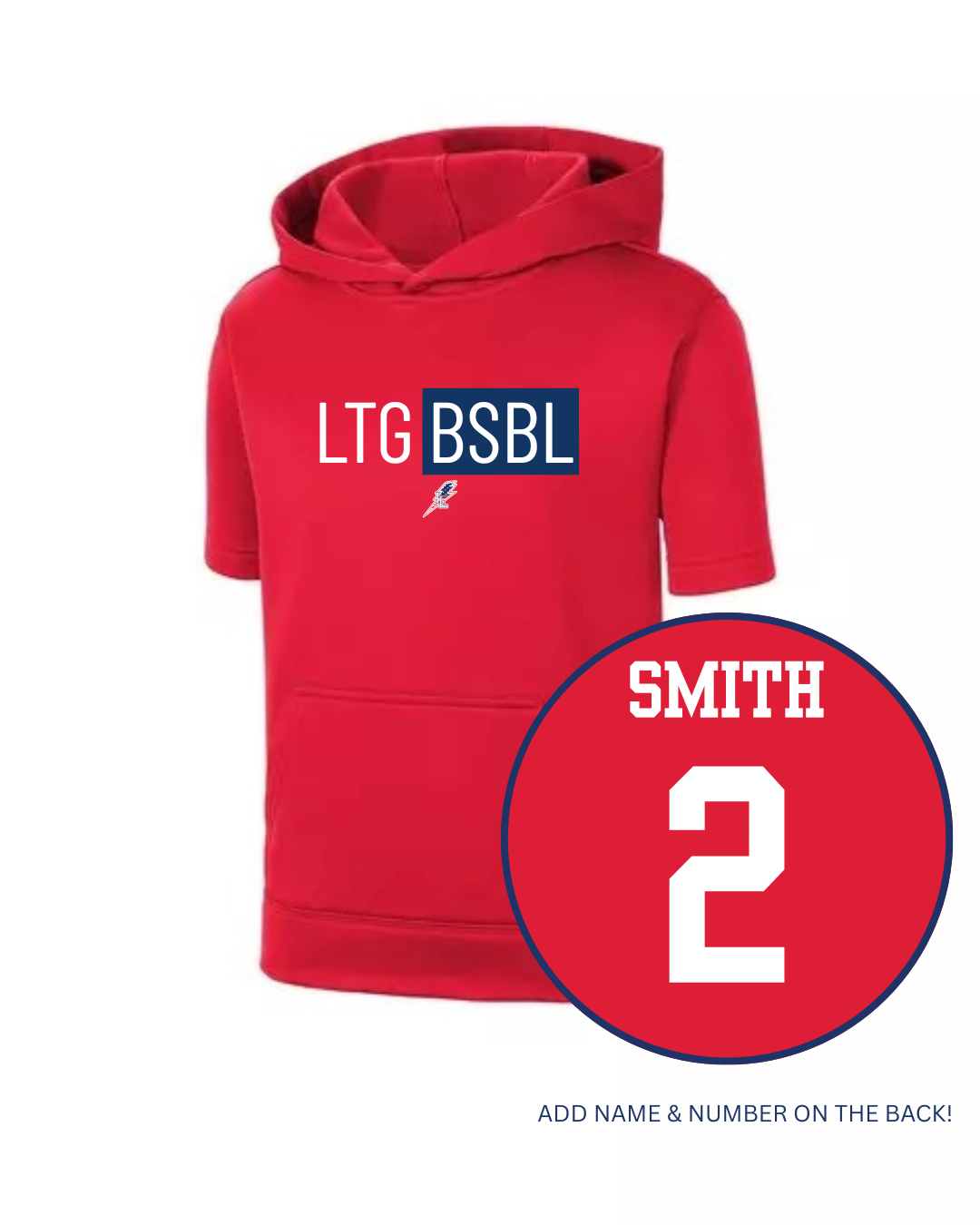 LIGHTNING short sleeve hoodie (Red)
