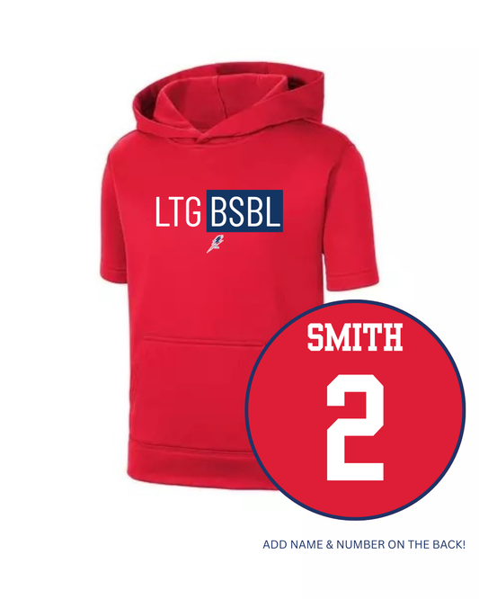 LIGHTNING short sleeve hoodie (Red)