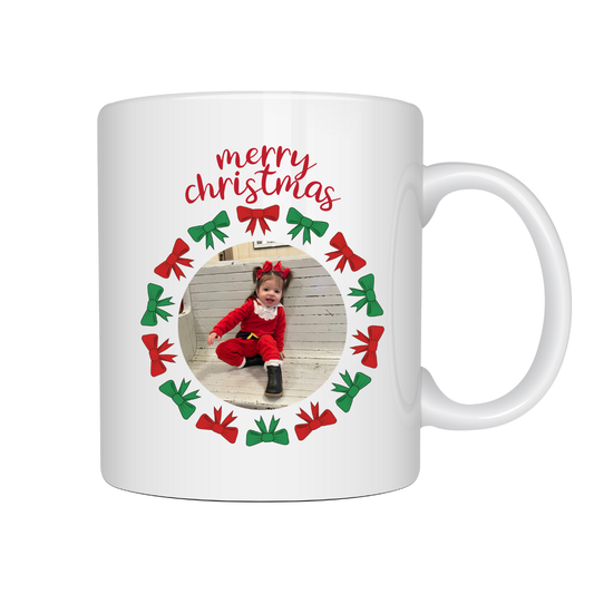 Holiday Bow Photo Mug