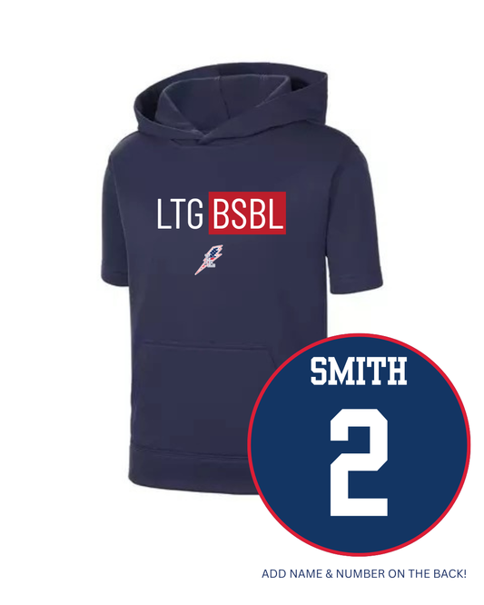 LIGHTNING short sleeve hoodie (Navy)
