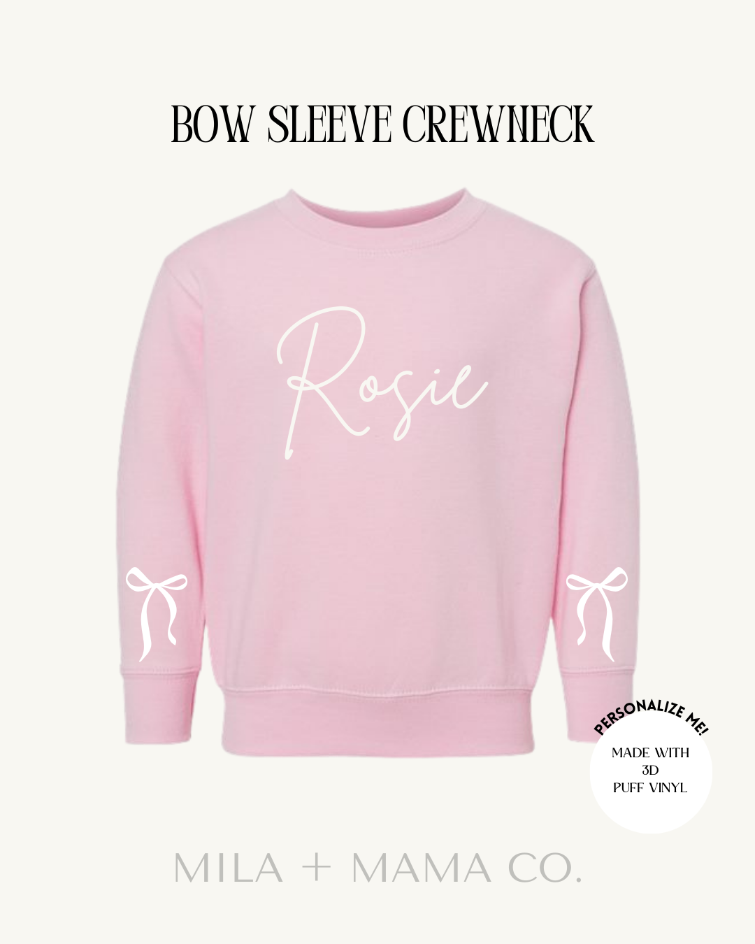 Kids' Bow Crewneck