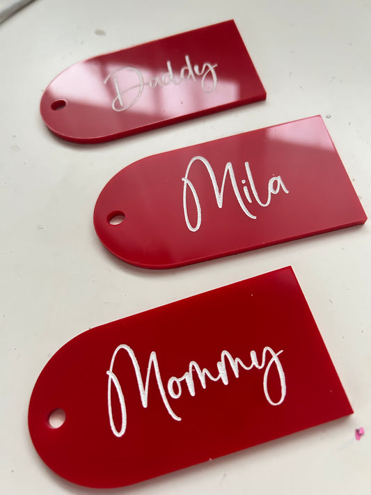 Acrylic Stocking Tags