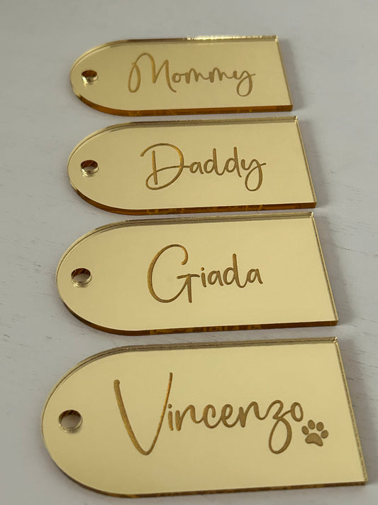 Gold Mirror Stocking Tags