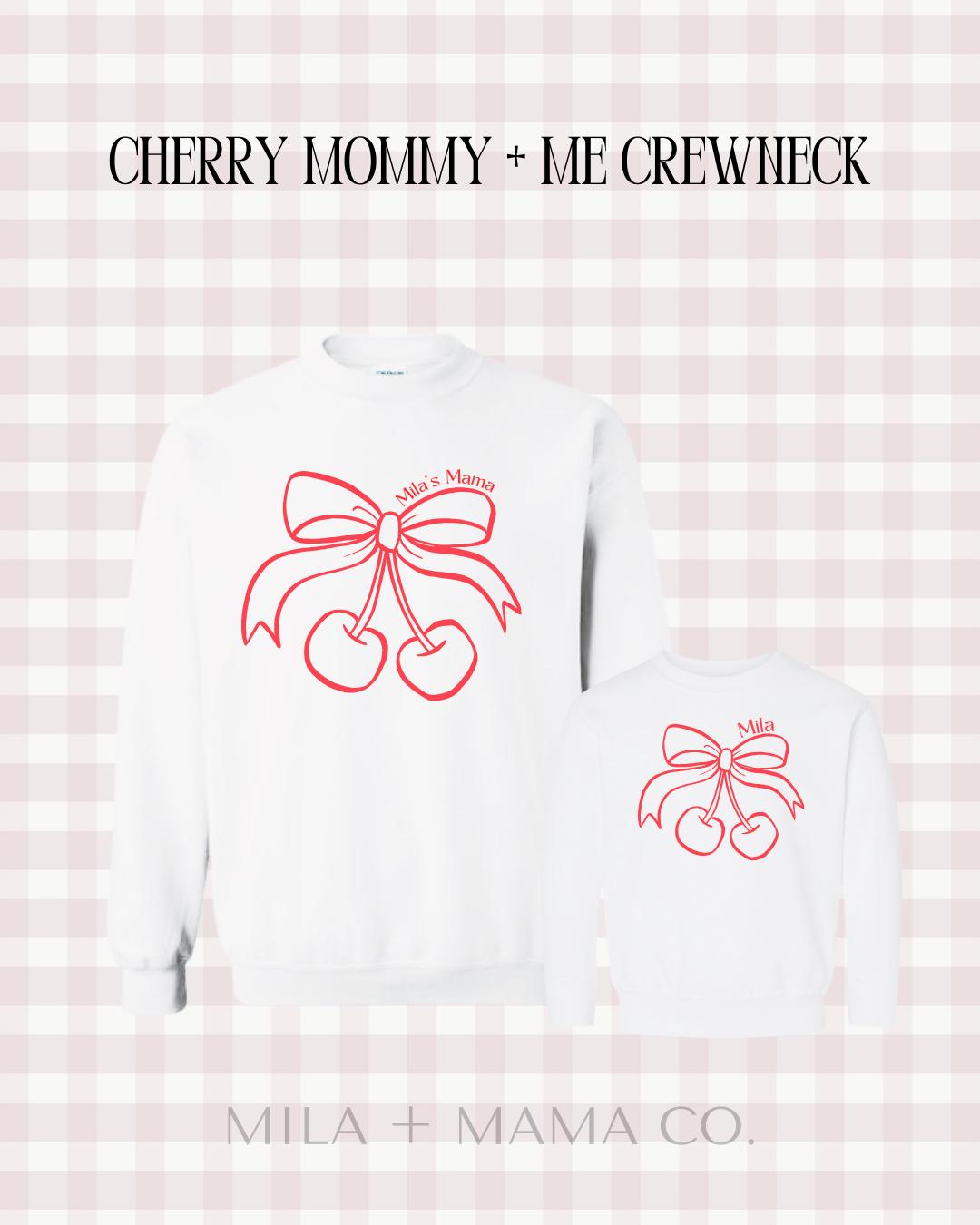 Mama Cherry Personalized Sweatshirt – Unisex Crewneck with Custom Names, Grandma Gift, Mom Gift, Family Name Sweatshirt, Cozy Custom Apparel